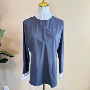 Tredstep Equestrian Solo Eclipse Long Sleeve Show Shirt Women’s L Gray Studded